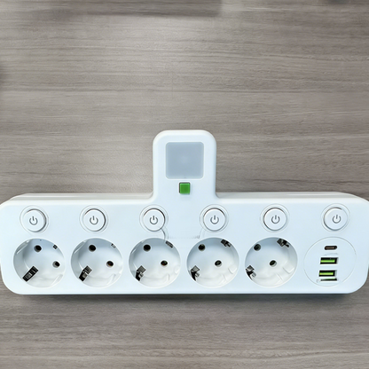 ⚡Okos tápkábeles kiegészítő USB-portokkal (EU dugó)
