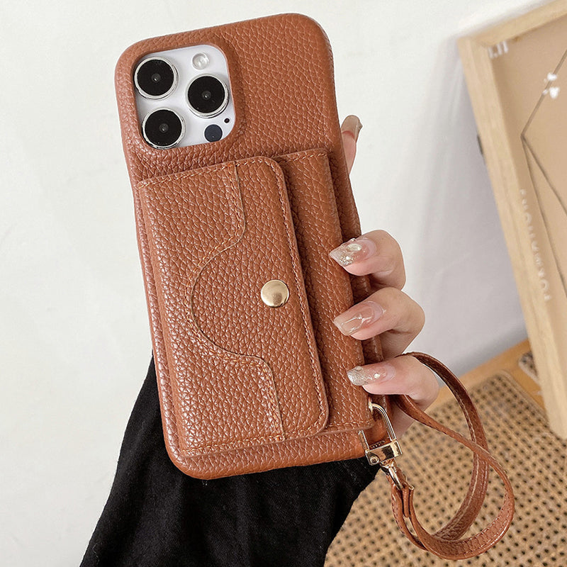 Rózsaszínű, védő tok telefonhoz, tükörrel és csuklópánttal