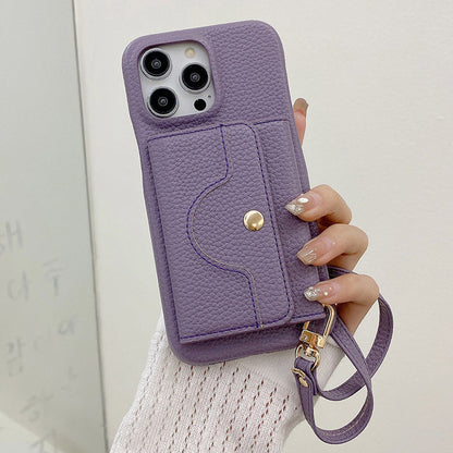 Rózsaszínű, védő tok telefonhoz, tükörrel és csuklópánttal