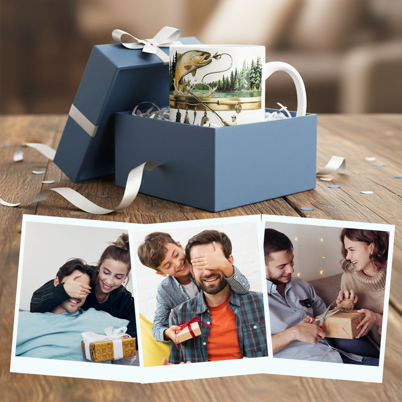 Kerámia horgász témájú kávéscsésze