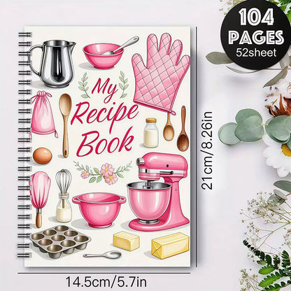 Lapos receptfüzet – 104 oldal ízléses ételnaplóhoz! 📖✨