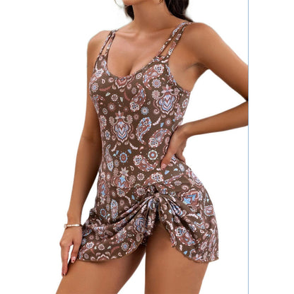 👙[S-4XL]✨Női plusz méretű fürdőruha hasformáló és oldalsó kötővel