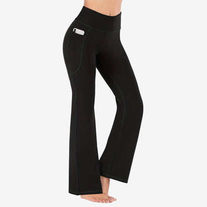 Women’s High Waist Flared Pants with Pockets