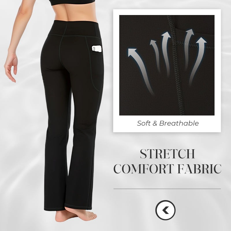 Women’s High Waist Flared Pants with Pockets