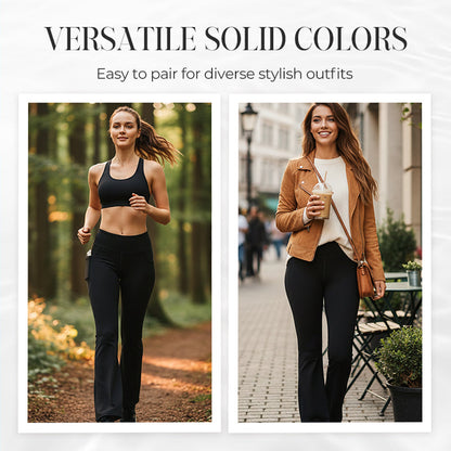 Women’s High Waist Flared Pants with Pockets