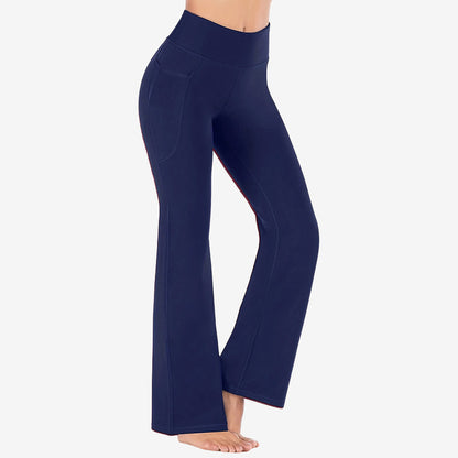 Women’s High Waist Flared Pants with Pockets