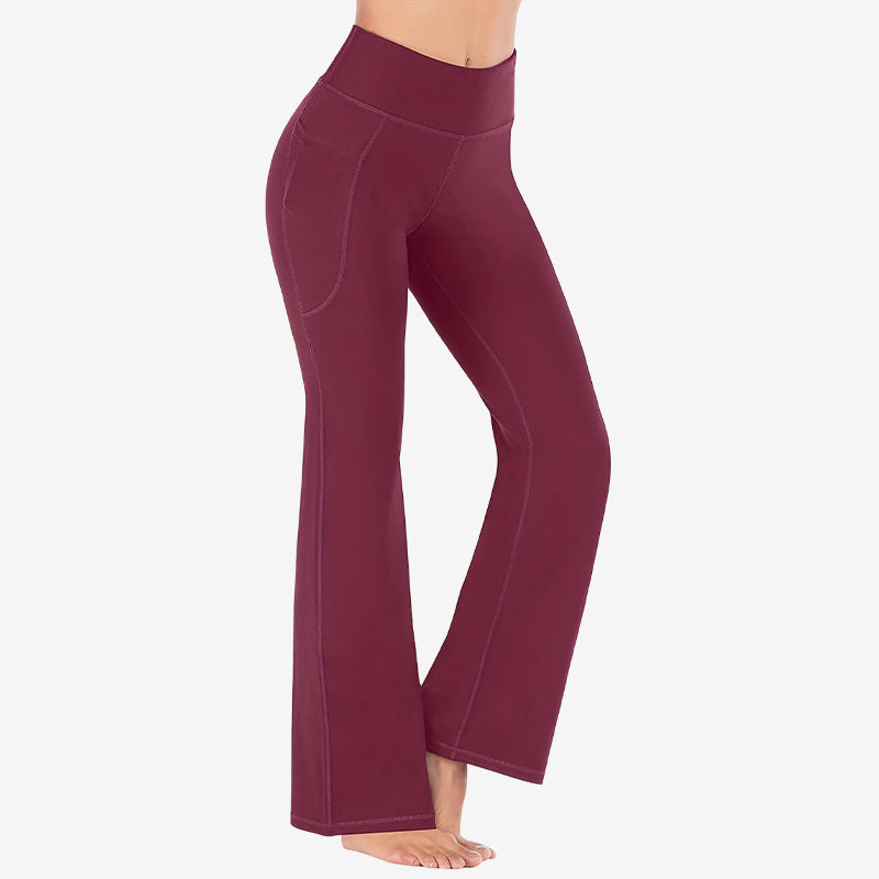 Women’s High Waist Flared Pants with Pockets