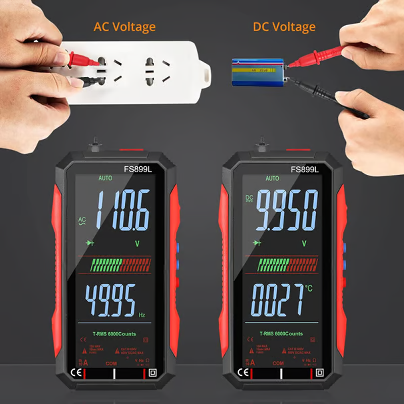 ⚡ USB-ről tölthető digitális multiméter – automatikus tartományválasztás, LCD háttérvilágítás és hordozható kialakítás 📏