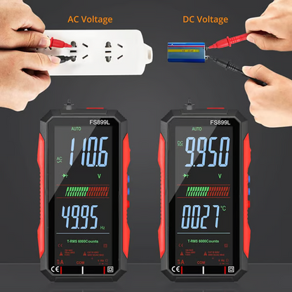 ⚡ USB-ről tölthető digitális multiméter – automatikus tartományválasztás, LCD háttérvilágítás és hordozható kialakítás 📏