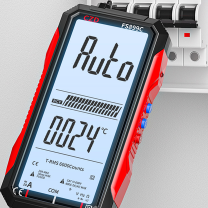 ⚡ USB-ről tölthető digitális multiméter – automatikus tartományválasztás, LCD háttérvilágítás és hordozható kialakítás 📏