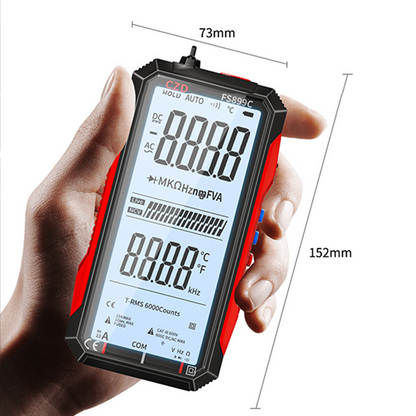 ⚡ USB-ről tölthető digitális multiméter – automatikus tartományválasztás, LCD háttérvilágítás és hordozható kialakítás 📏