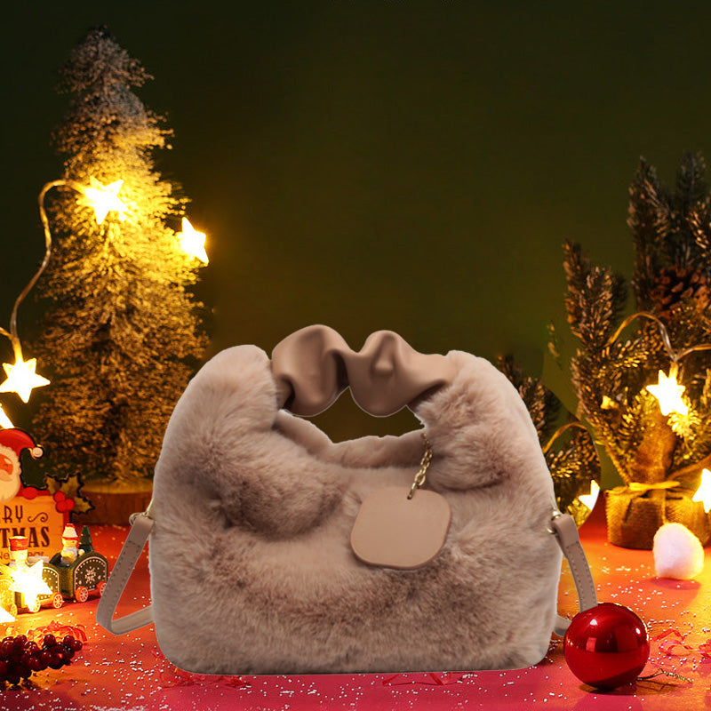 🎁👜Új divat trend multifunkcionális bőrbarát bunda bunda táska