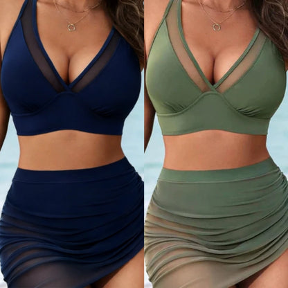 🏝️Csábító, testformáló, áttetsző hálós fürdőruha szett💖👙