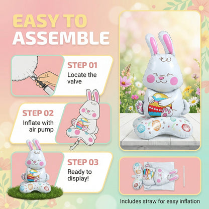 🎁Húsvéti korai madár akció🐰Óriási 3D álló nyuszi léggömb önálló ünnepi hangulatot teremt