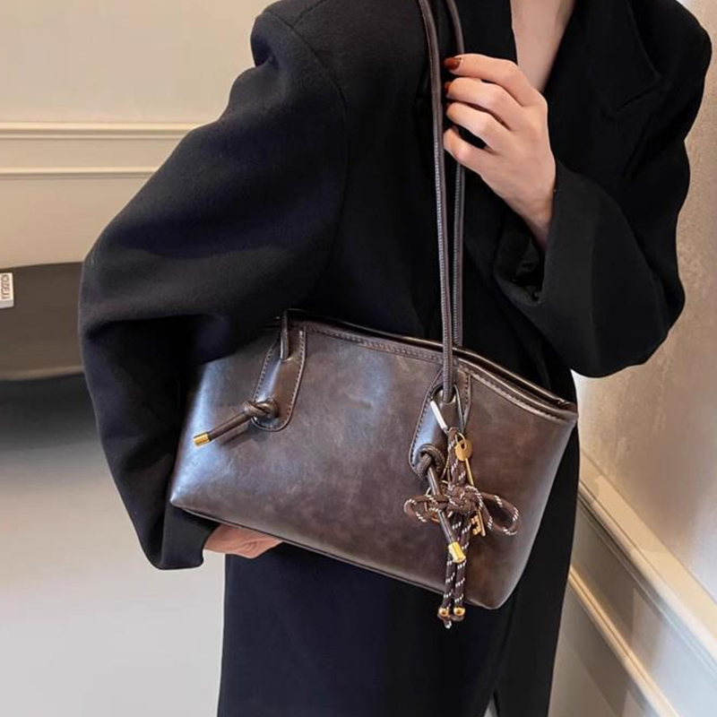 👜Vintage PU bőr válltáska nőknek – klasszikus, elegáns mindennapi kézitáska