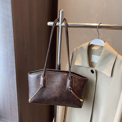 👜Vintage PU bőr válltáska nőknek – klasszikus, elegáns mindennapi kézitáska