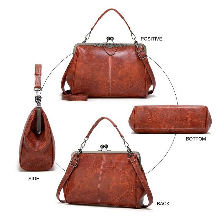 Retro stílusú elegáns női kézitáska 👜 – Minőségi anyag és praktikus kialakítás