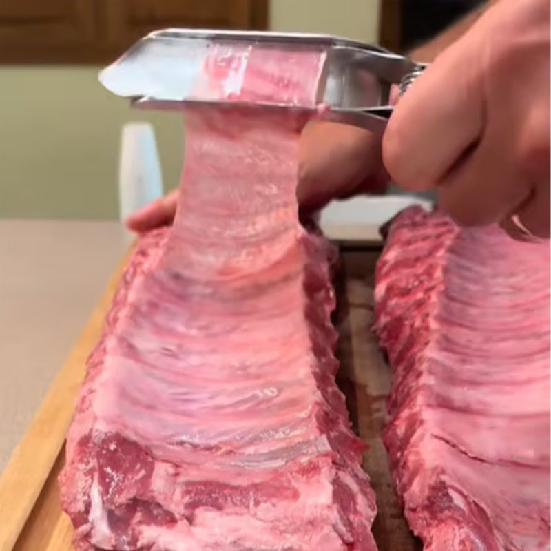 🥩🔥 Prémium rozsdamentes acél bordahártya-eltávolító – Könnyebb előkészítés, tökéletes BBQ!