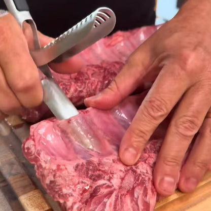 🥩🔥 Prémium rozsdamentes acél bordahártya-eltávolító – Könnyebb előkészítés, tökéletes BBQ!