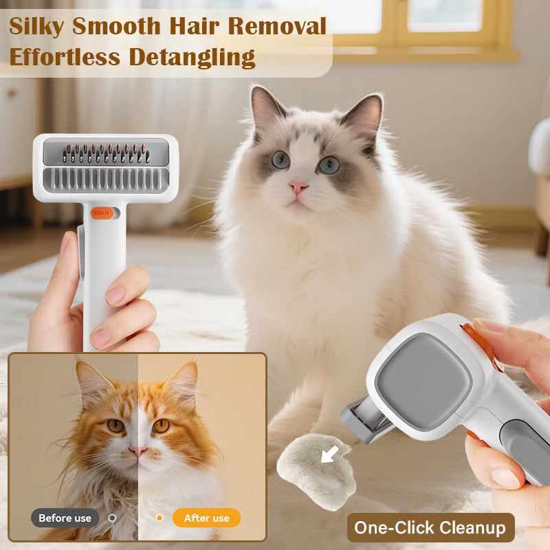 2026 Újdonság: 2-in-1 Gubancmentesítő Fésű 🐾✂️ – Professzionális Kisállat Ápolás