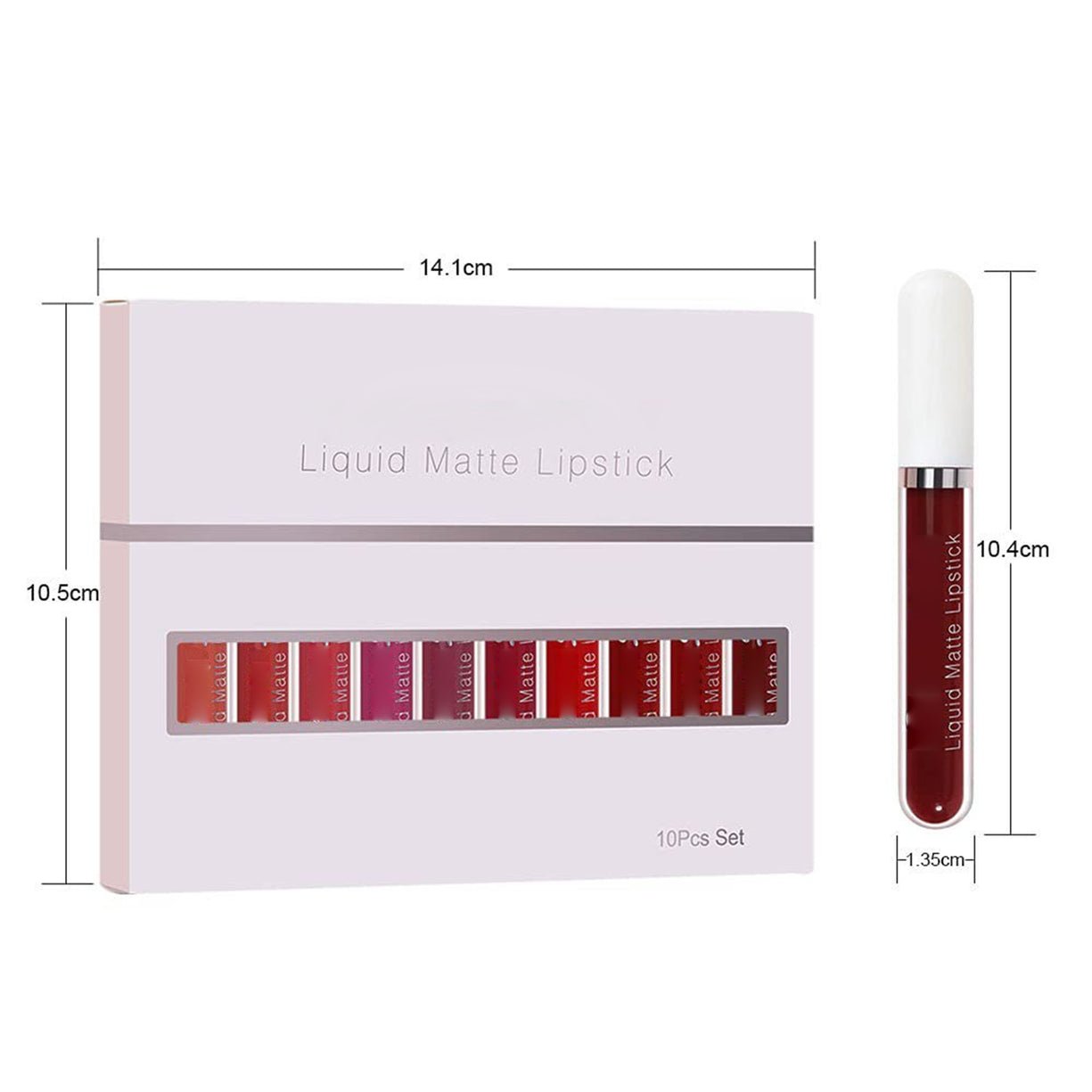 💄 Vízálló matt ajakfesték készlet – 10 szín, egész napos tartás