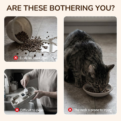 🐾Magasított etetőállvány macskáknak és kutyáknak, három tálcával – csúszásgátló és stabil🥣🍽️✨