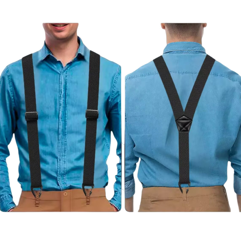 👔 Férfi nadrágtartó (hózentróger) X-háttal és csatos rögzítéssel – Erős csatok, széles pántok és állítható méret a tökéletes tartásért 👖