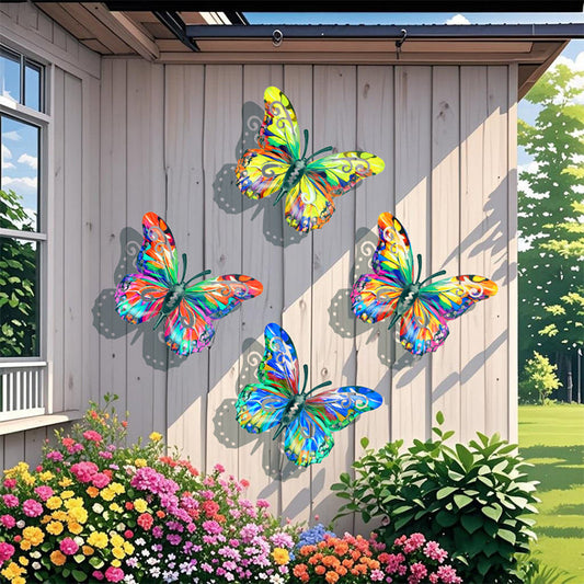 🦋 Prémium fém pillangó faldekor – Időjárásálló dísz kertbe, teraszra és erkélyre
