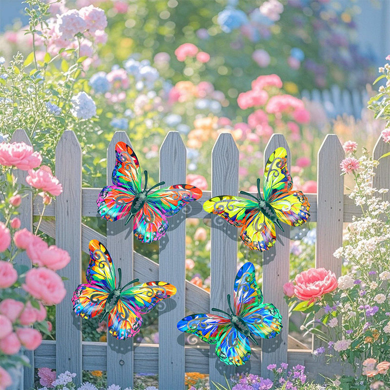🦋 Prémium fém pillangó faldekor – Időjárásálló dísz kertbe, teraszra és erkélyre