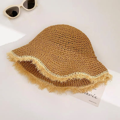 👒Női kézzel szőtt széles karimájú szalmakalap | UPF 50+ napvédelem☀️✨