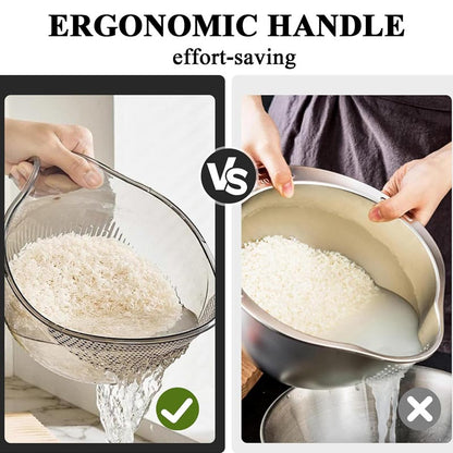 🍚🥣 Többcélú fogantyúval ellátott rizsmosó tál-szűrő