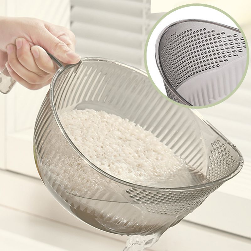 🍚🥣 Többcélú fogantyúval ellátott rizsmosó tál-szűrő