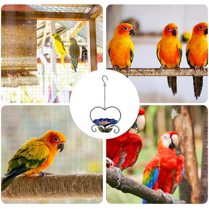 🐦❤️ Vasból készült, szív alakú virágos madáretető【✨ Utánvétes fizetés】
