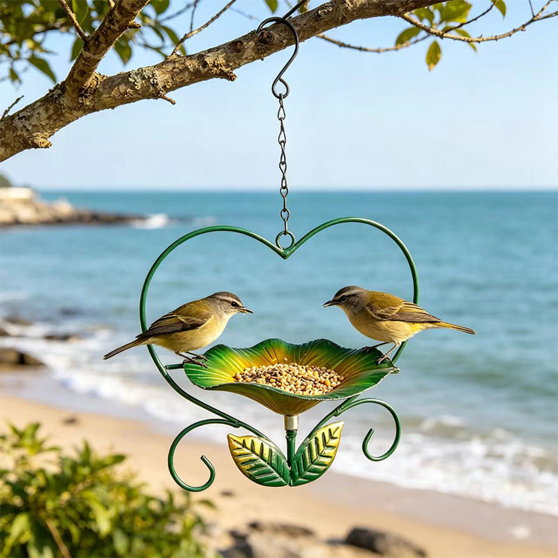 🐦❤️ Vasból készült, szív alakú virágos madáretető【✨ Utánvétes fizetés】