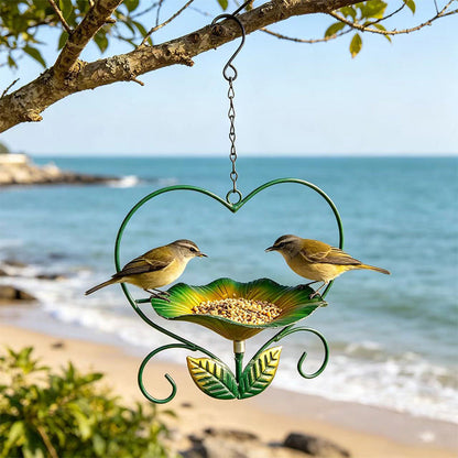 🐦❤️ Vasból készült, szív alakú virágos madáretető【✨ Utánvétes fizetés】
