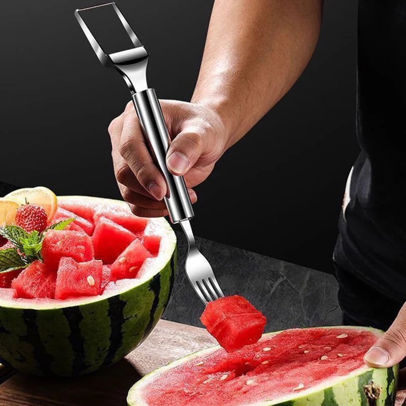 🍉 Egyet vásárol, hármat kap – ✨ 2 az 1-ben gyümölcsvágó-villás – így a gyümölcsök darabolása gyorsabb és könnyebb! 🍓