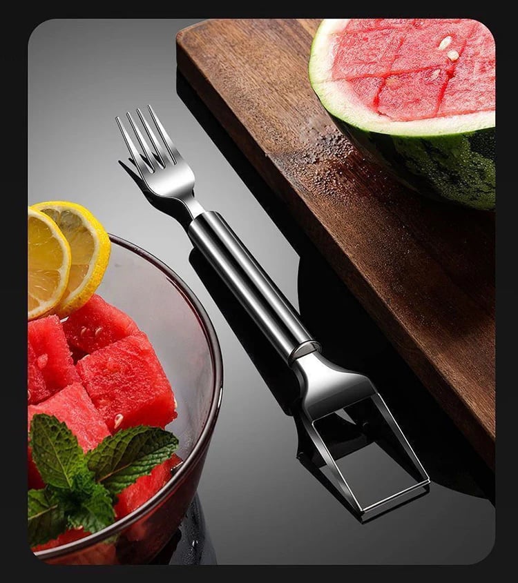 🍉 Egyet vásárol, hármat kap – ✨ 2 az 1-ben gyümölcsvágó-villás – így a gyümölcsök darabolása gyorsabb és könnyebb! 🍓
