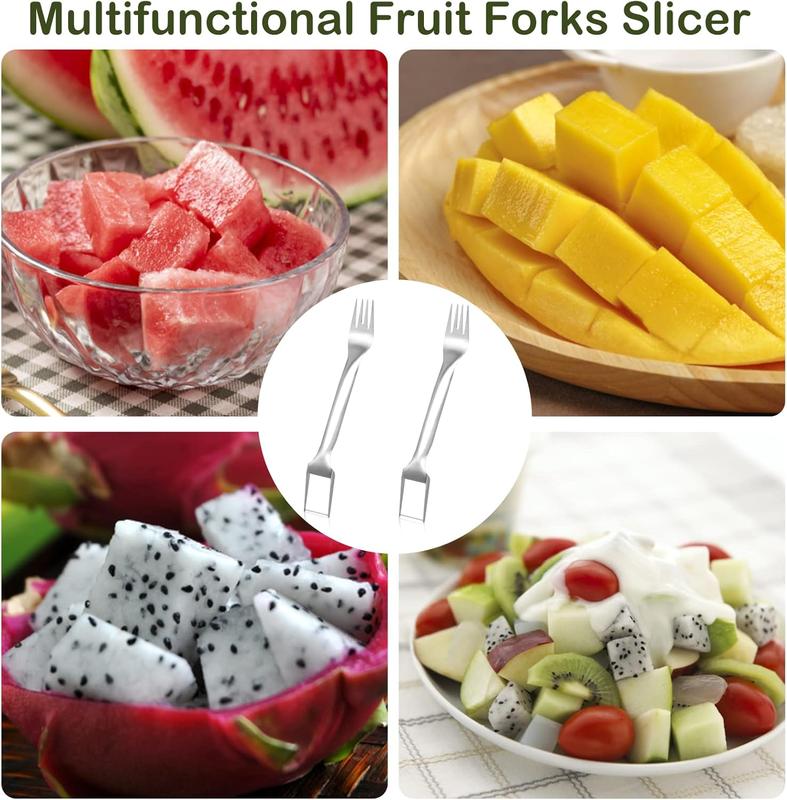 🍉 Egyet vásárol, hármat kap – ✨ 2 az 1-ben gyümölcsvágó-villás – így a gyümölcsök darabolása gyorsabb és könnyebb! 🍓