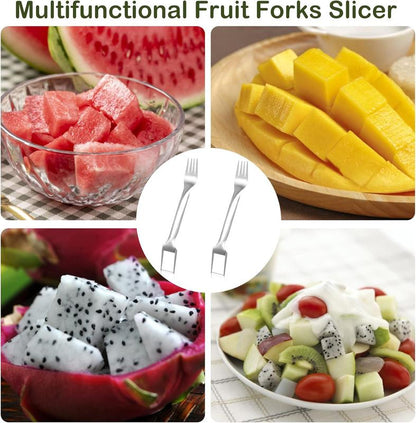 🍉 Egyet vásárol, hármat kap – ✨ 2 az 1-ben gyümölcsvágó-villás – így a gyümölcsök darabolása gyorsabb és könnyebb! 🍓
