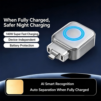 🌞⚡ 140 W-os USB-C PD 3.1 töltő AI automatikus kikapcsolással és intelligens akkumulátorvédelemmel – univerzális iPhone-hoz, MacBookhoz és táblagépekhez