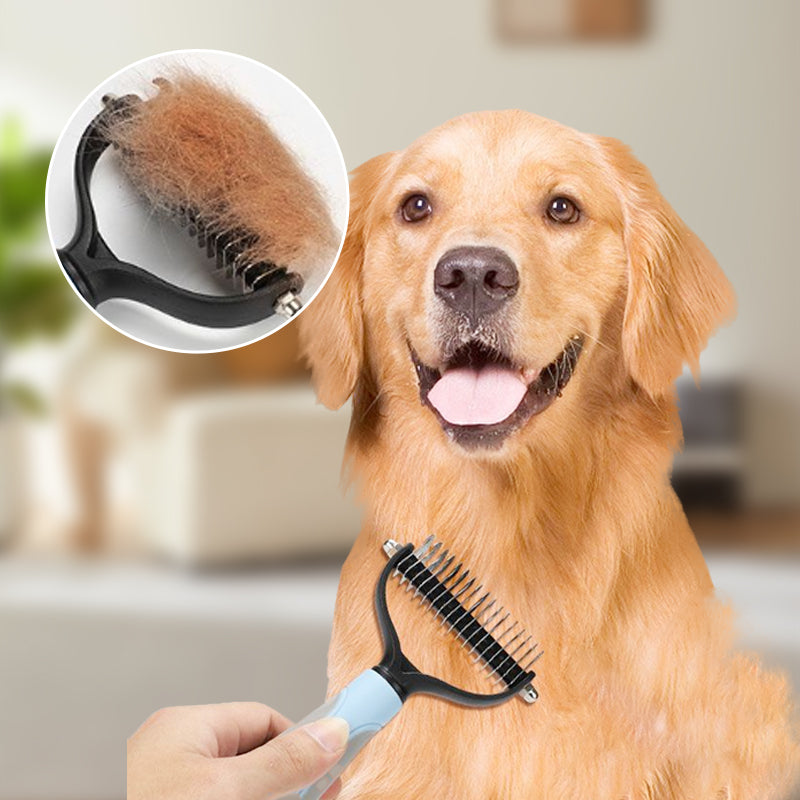 🐾 Gyengéd gubancok és kihullott szőr eltávolítása – Kétoldalas kisállat szőrápoló kefe – Utánvétes ✨