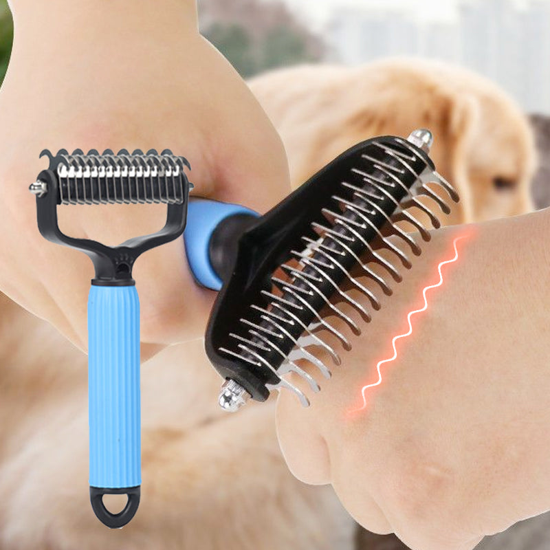 🐾 Gyengéd gubancok és kihullott szőr eltávolítása – Kétoldalas kisállat szőrápoló kefe – Utánvétes ✨