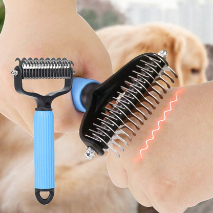 🐾 Gyengéd gubancok és kihullott szőr eltávolítása – Kétoldalas kisállat szőrápoló kefe – Utánvétes ✨