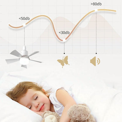 Hordozható mennyezeti ventilátor és lámpa 2 az 1-ben✨távirányítóval