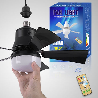 Hordozható mennyezeti ventilátor és lámpa 2 az 1-ben✨távirányítóval