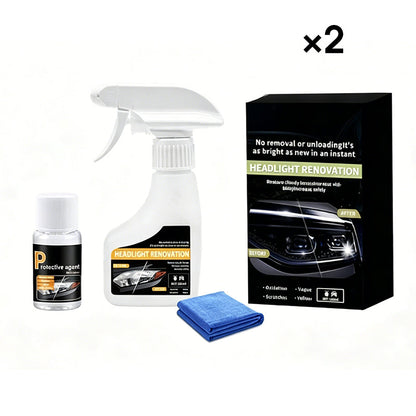 🚗✨ Fényszóró-felújító spray – eltávolítja a sárgás bevonatot és a mattodást, visszaadja a fényszórók tiszta megjelenését 💡