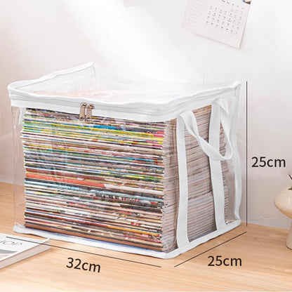 【1+2 gratis】🧸📚👕🧦Átlátszó, nagy űrtartalmú, por- és nedvességálló könyvtároló táska