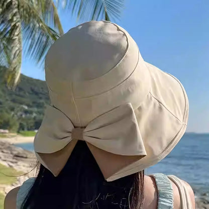 👒Széles karimájú, masnis napvédő kalap nőknek☀️