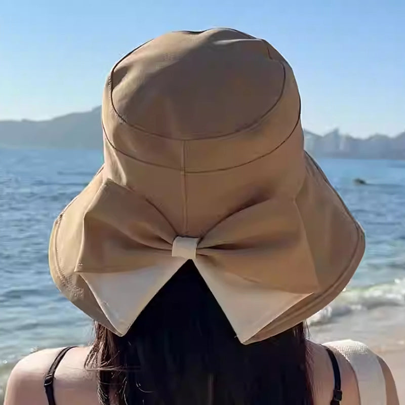 👒Széles karimájú, masnis napvédő kalap nőknek☀️