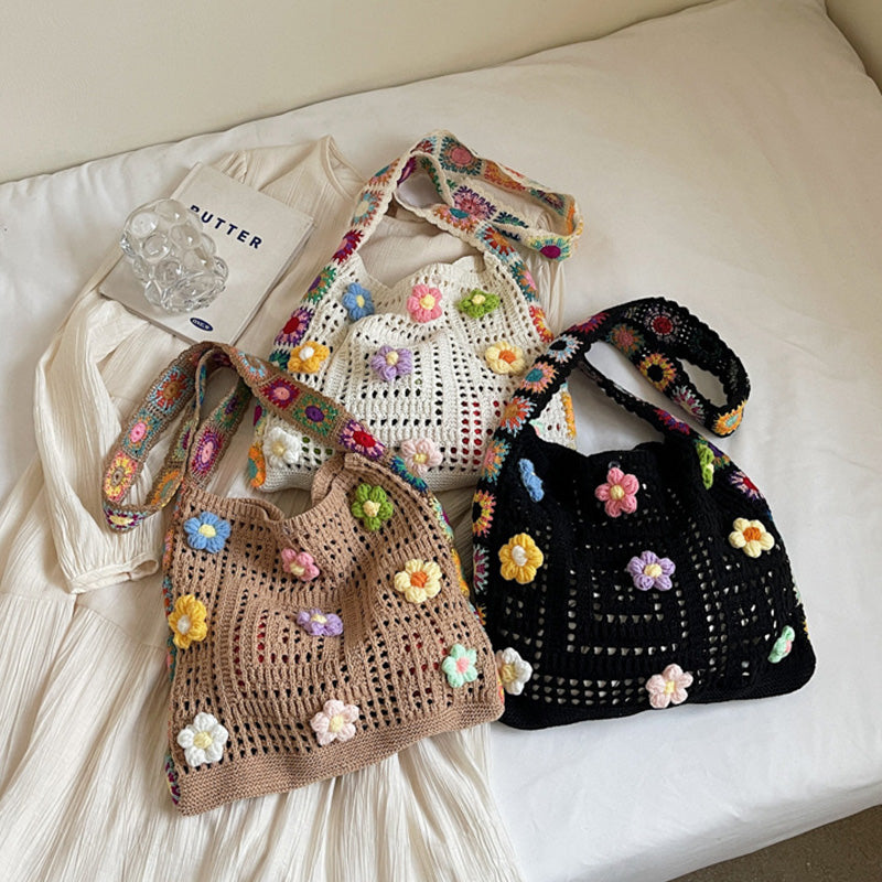 👜✨ Kézzel készített, boho stílusú horgolt válltáska nőknek – Nyári elengedhetetlen kiegészítő 🌞
